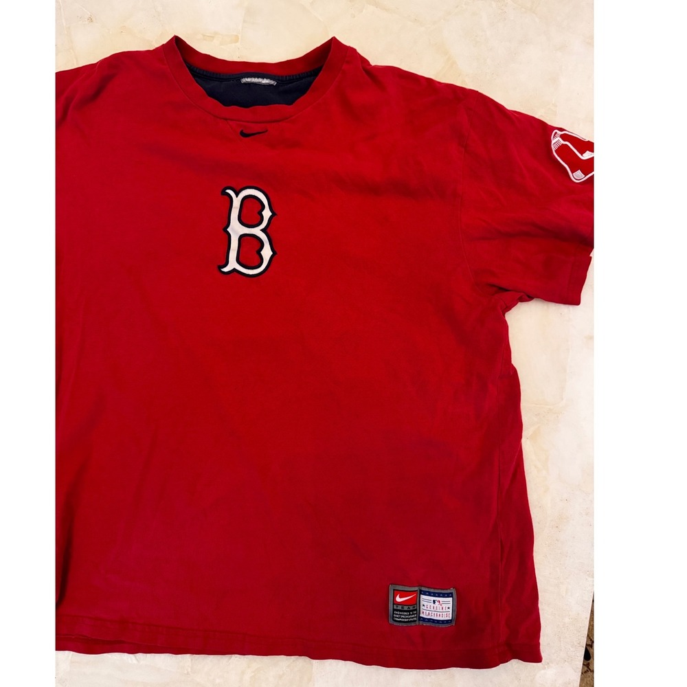Nike Boston Red Sox MLB T-Shirt Red Short Sleeve Embroidered Logo Mens XL T199